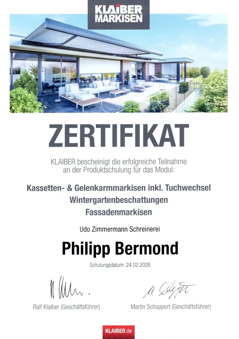Klaiber Markisen Schulung Philipp 2026 761